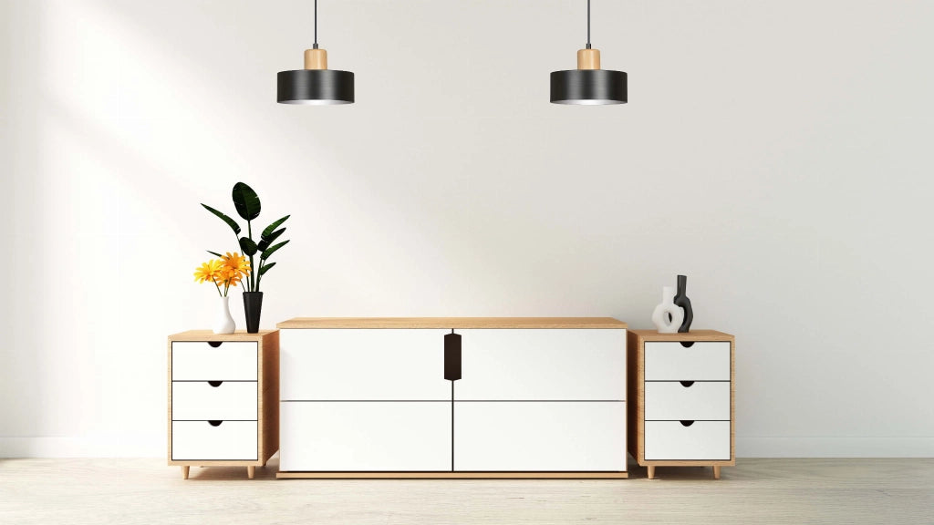 Lampada a sospensione Emibig Torin nera legno Ø25 E27