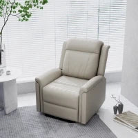Poltrona Reclinabile Manualmente 135° con Poggiapiedi, Poggiatesta e Braccioli Imbottiti, 78x96x102 cm, Grigio