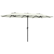 Ombrellone Doppio da Giardino ¨C Xylo ¨C 4,6x2,6 m Bianco Crema UV50+
