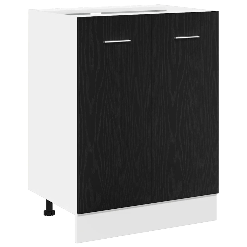 Pensile da cucina | Mobile Base Rovere Nero 60x46x81,5 cm Legno Ingegnerizzato