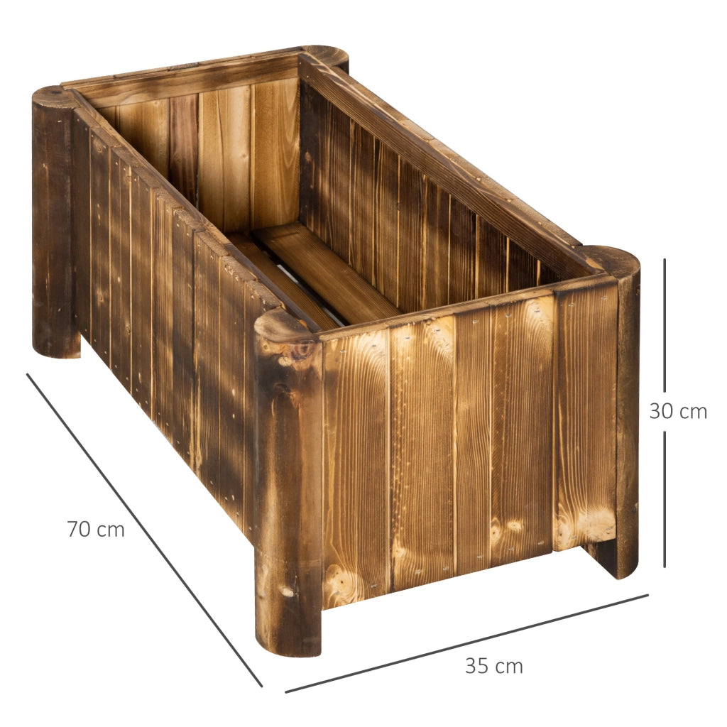 Fioriera Rettangolare ¨C zephmum ¨C 70x35x30 cm Legno Naturale