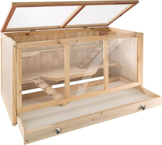 Habitat in legno per roditori - 3 Livelli - Roditore - Coniglio - Hamster - Gabbia - Cavia - Ratto - Offerta speciale - Festa di Santo Nicola - Regalo di Natale