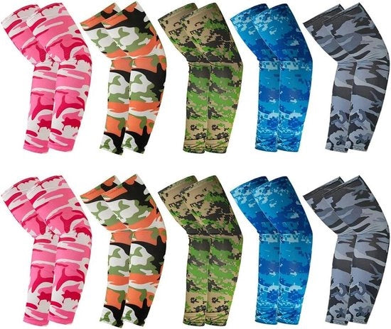Armi guanti anti-UV soffici - 10 paia per protezione solare - guanti di compressione unisex per bicicletta fuoristrada - guanti di protezione per il braccio inferiore