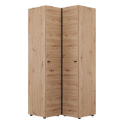 Armadio Camera da Letto Tavole, Guardaroba 2 Ante 4 Ripiani, 95x208h cm Marrone Rovere Nodi
