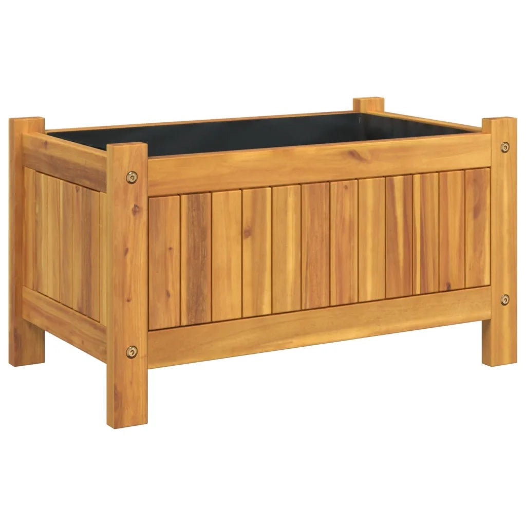 Fioriera Giardino con Rivestimento 54x31x30 cm Massello Acacia 366429