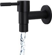 Wastafelkraan in acciaio inox nero per cucina, bagno o giardino - fissaggio alla parete