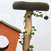 Fudajo Albero tiragraffi con effetto pianta 154 cm pelliccia e legno pero