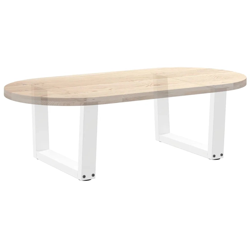 Gambe per Tavolino da CaffÃ¨ a Forma di V 2 pz Bianche 60x(30-31,3) cm Acciaio