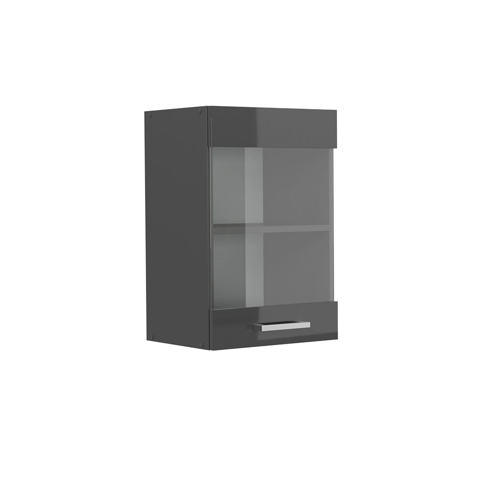 Vicco Mobile da cucina in vetro Antracite lucido 40 cm