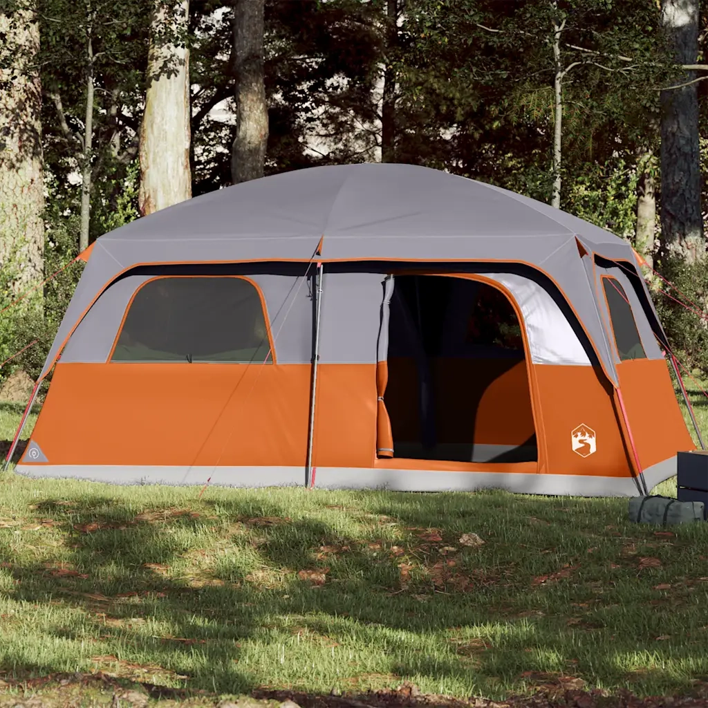 Tenda Familiare Cabina 8 Persone Grigia Arancione Impermeabile 94535