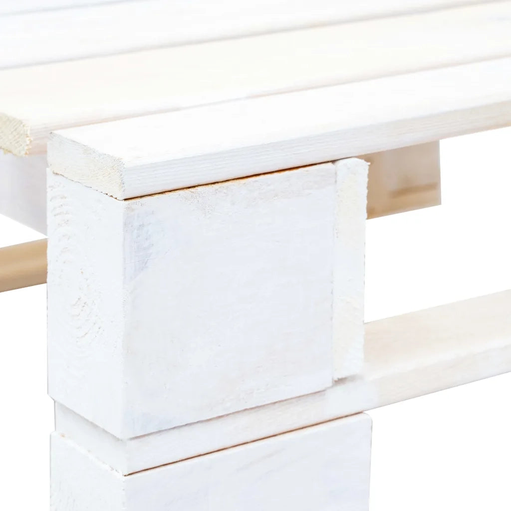 Ottomana da Giardino Pallet in Legno di Pino Impregnato Bianco 3066427