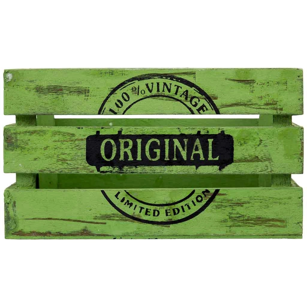 Cassetto in legno verde 18x12x10h cm