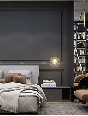 Lampada Da Soffitto A Sospensione Con Sfera Di Vetro 20cm APP1685-1CP