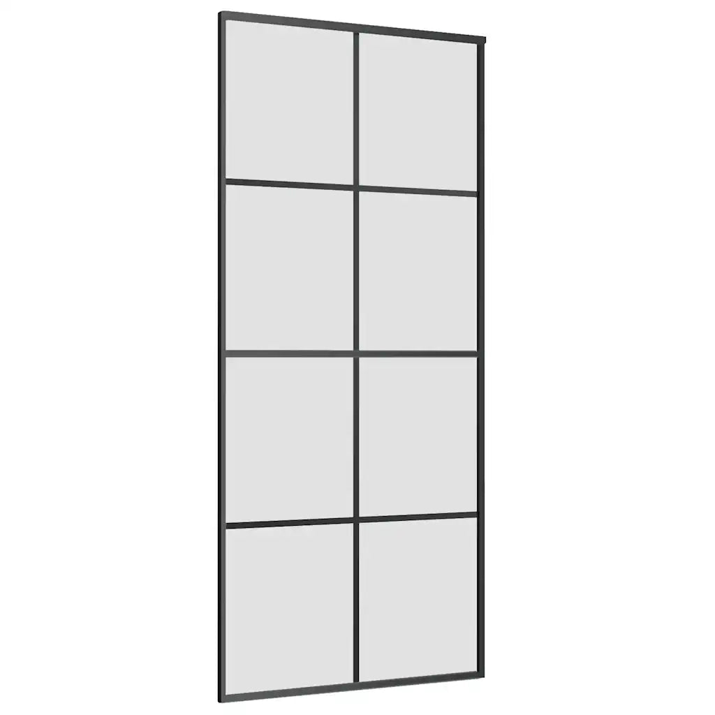 Porta Scorrevole con Ferramenta 90x205cm Vetro ESG Alluminio 3332896
