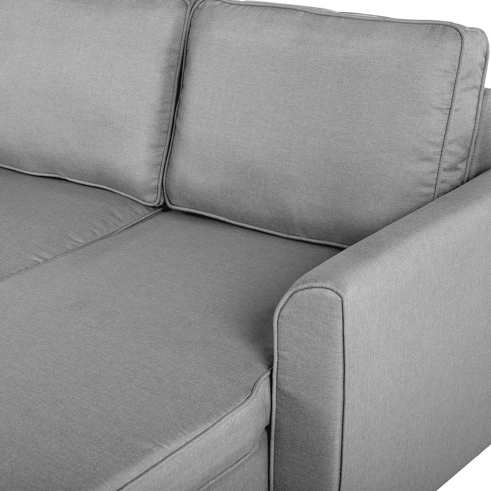 Divano Letto Angolare Imbottito In Tessuto Grigio Orientamento A versione sinistra Con Letto Contenitore