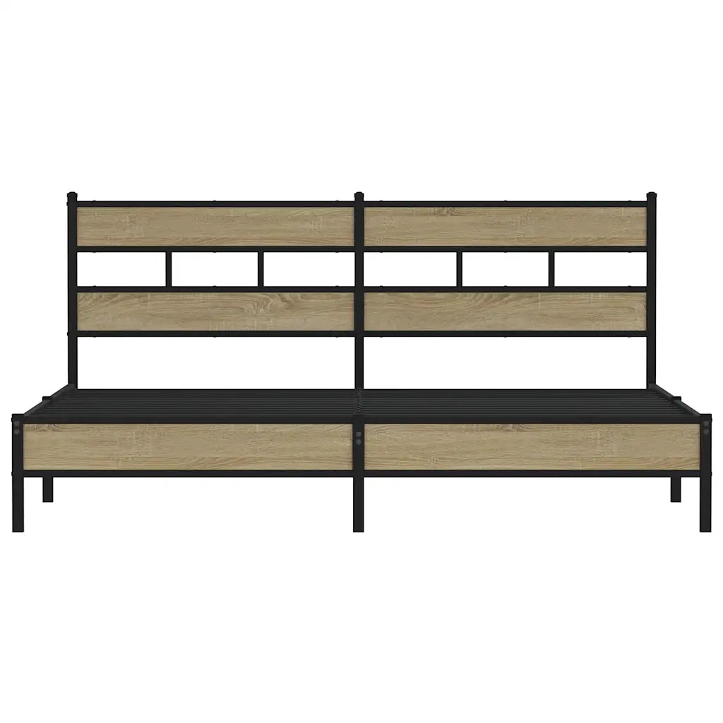 Giroletto senza Materaso in Metallo Rovere Sonoma 183x213 cm 3308496