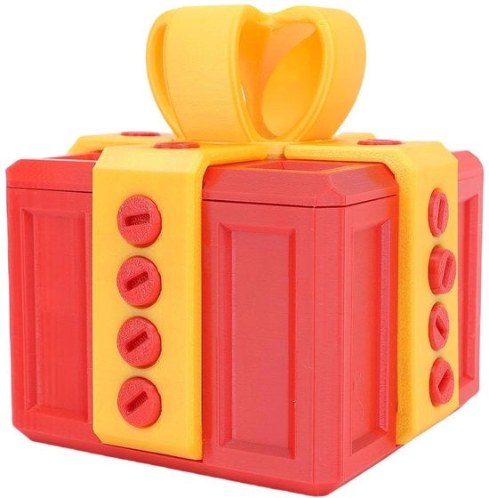 Scatola di regalo divertente con design 3D - Ideale per compleanni e natale - Materiale PLA - Dimensioni 10x10cm - Peso 186g - Confezione da regalo