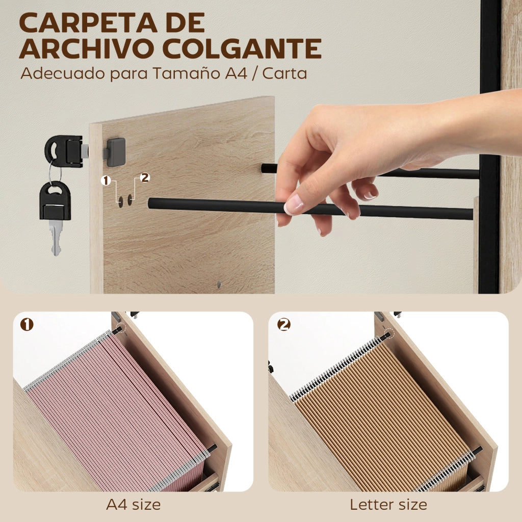 Scrivania con cassetti e ruote ¨C zephmum ¨C 44x40x66,5 cm legno