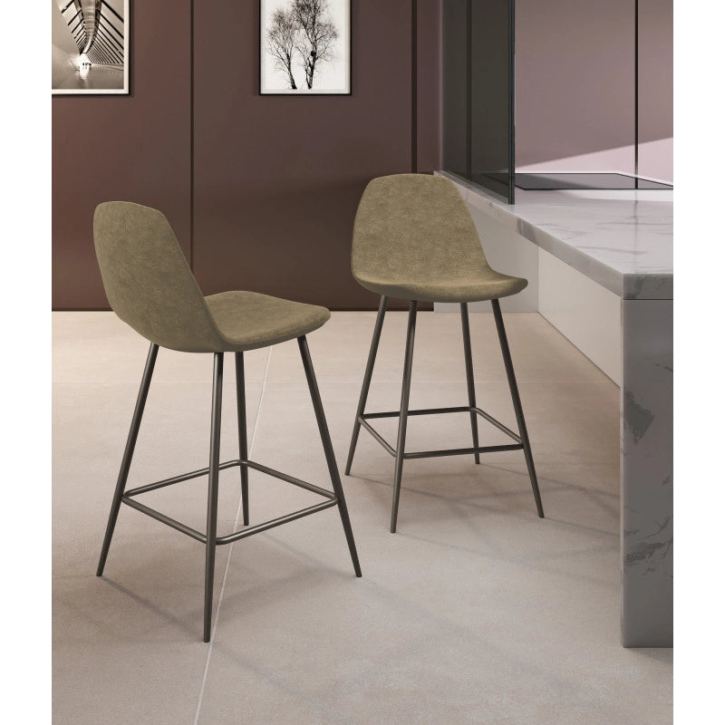 Set di 2 Sgabelli in similpelle Brigitte 42cm X 52cm H 93cm Stones