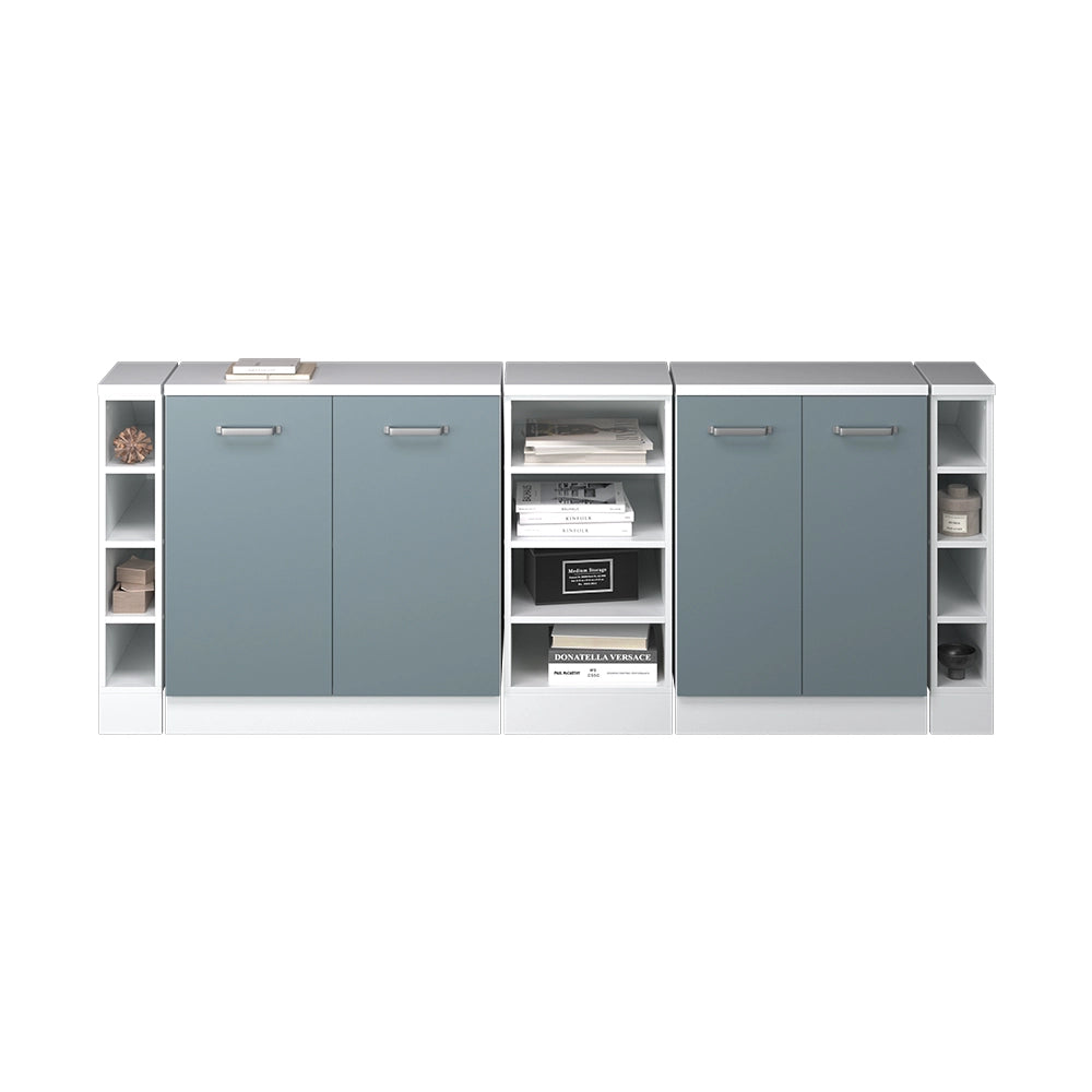 Mobile cucina sottotetto R-Line Grigio-blu/Bianco 210 cm Set di 5 carcasse armadio profondità 60 cm Vicco
