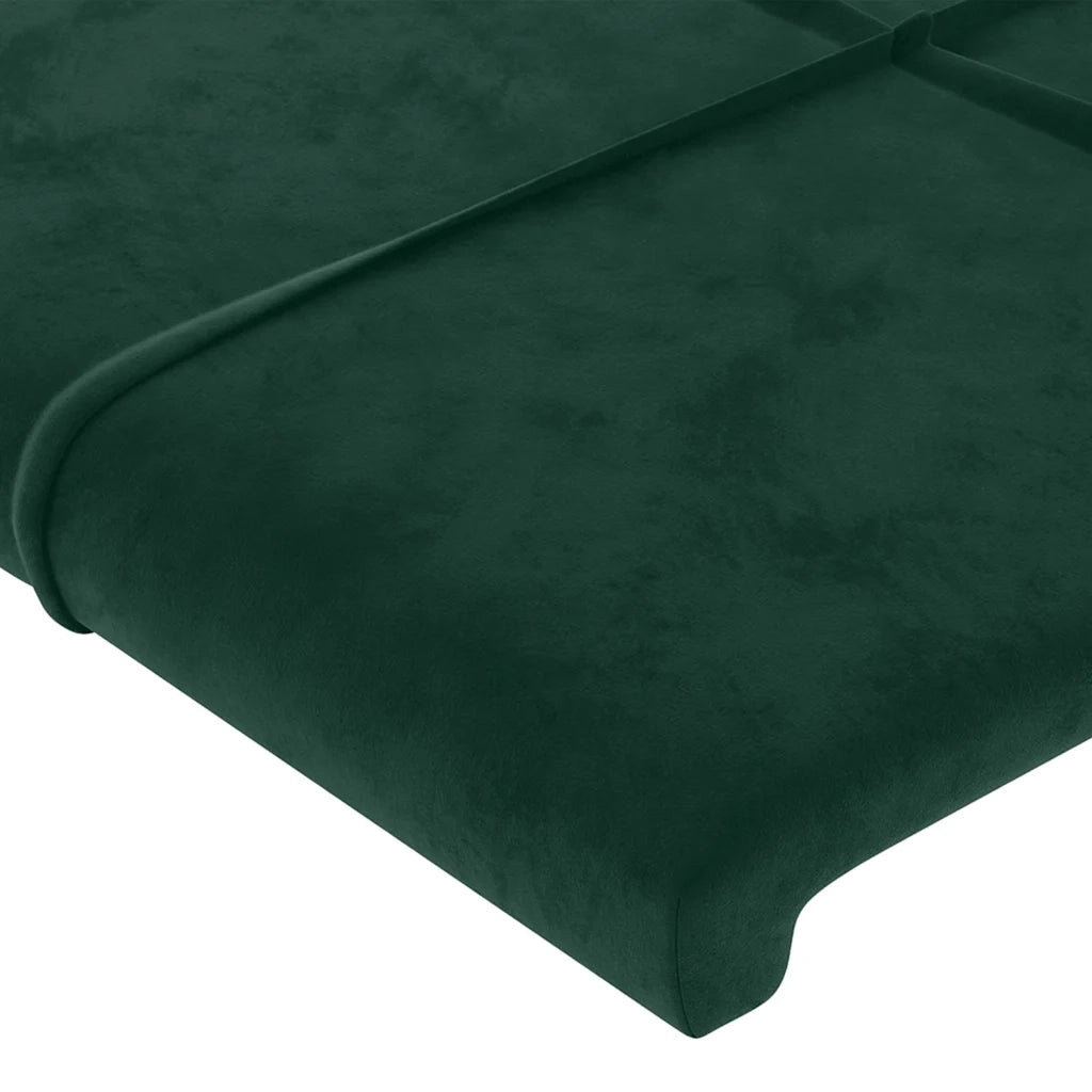 Testiera ad Orecchio Verde Scuro 163x23x118/128cm in Velluto 3118013