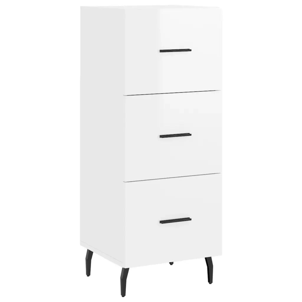 Credenza Bianco Lucido 34,5x34x90 cm in Legno Multistratocod mxl 79949