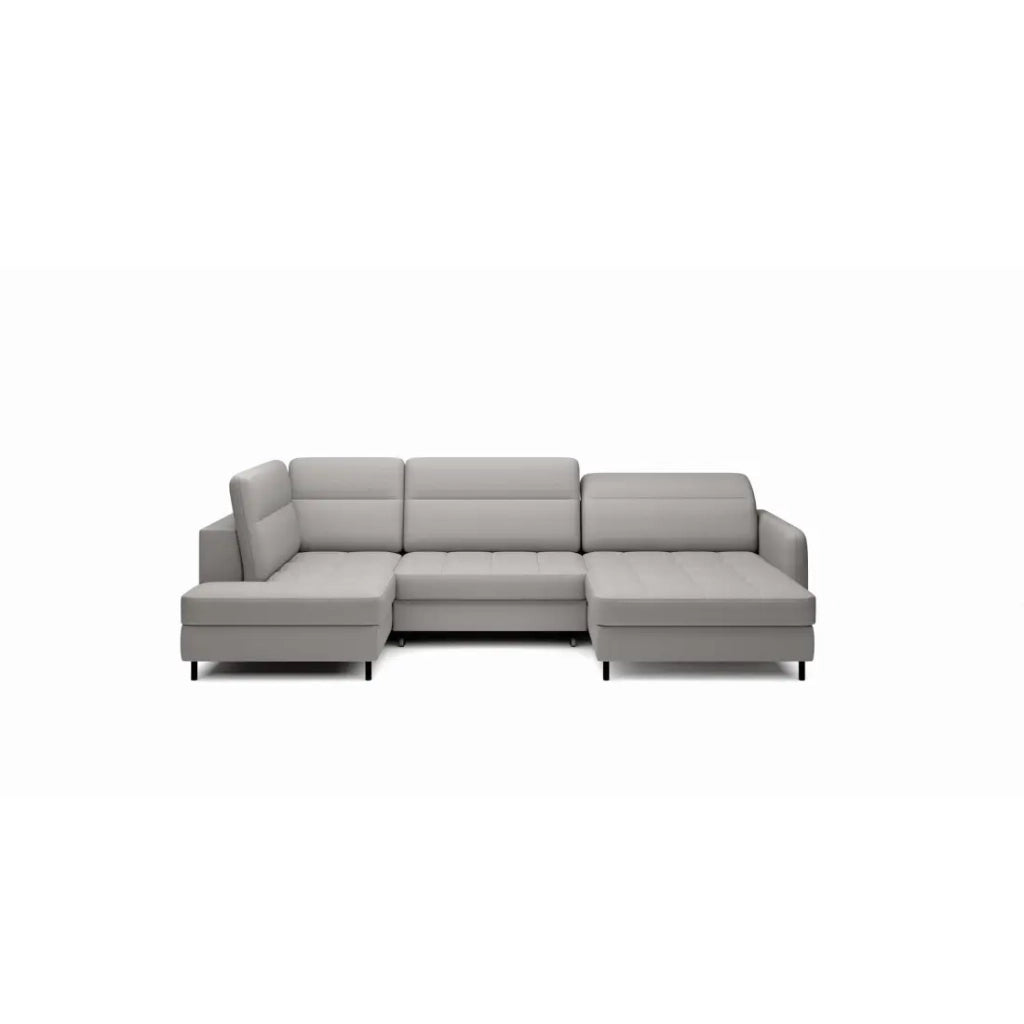 Divano ad angolo convertibile BERTHO 306 cm grigio – Angolo destro con baule