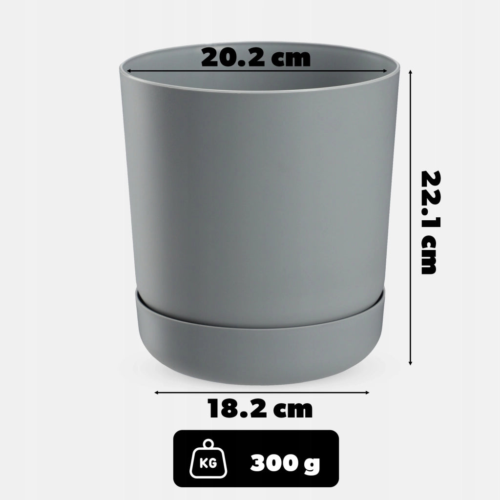 Vaso da fiori KADAX con supporto, coperchio, ciotola rotonda, 20 cm, grigio opaco