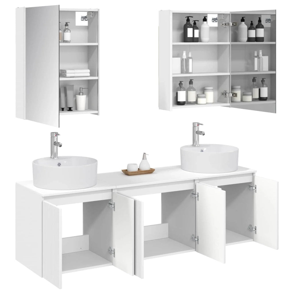 Set di Armadi da Bagno 5 pcs Bianco Legno ingegnerizzato 3406447
