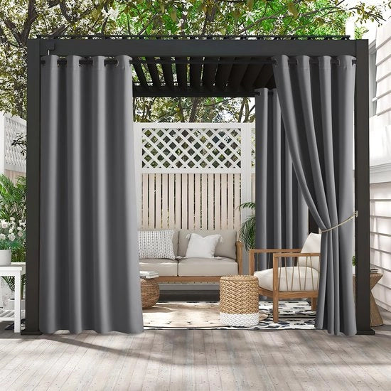Tendina di oscuramento acqua resistente - 2 pannelli - 132B x 213H cm - Materiale di alta qualità - tenda esterna