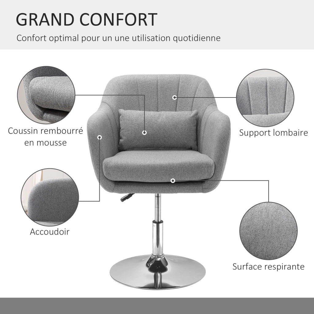 Poltrona relax massaggiante girevole con poggiapiedi ¨C Zephmum ¨C Grigio scuro metallo