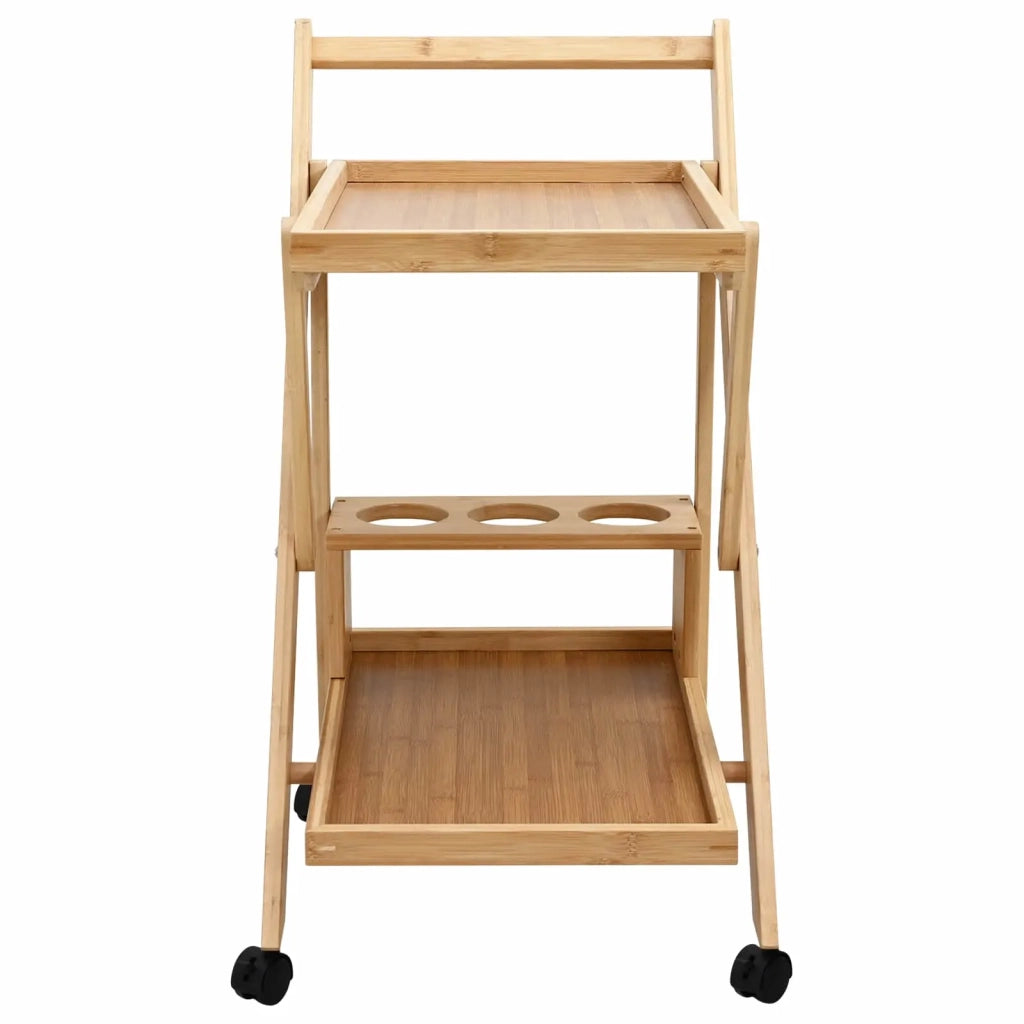 Carrello da Cucina con Ruote Marrone Chiaro 65 x 40,5 x 76,5 cm