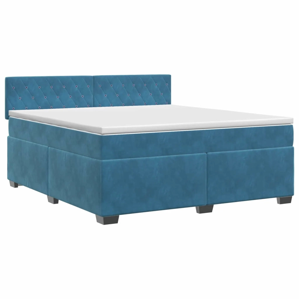 Letto box spring con materasso Blu Scuro 180 x 200 cm Velluto 3450762