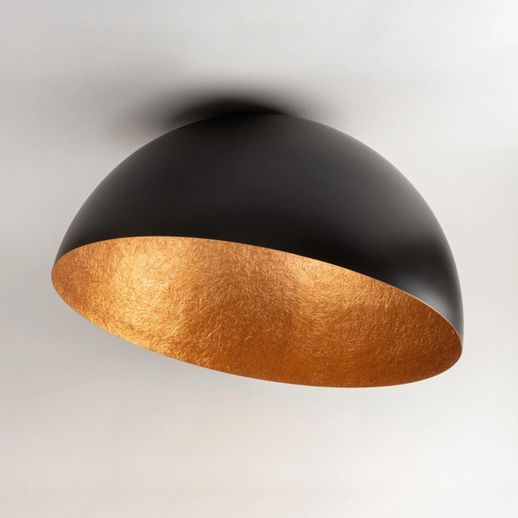 Plafoniera cupola decorativa Sfera Sigma nera/rame 50cm E27