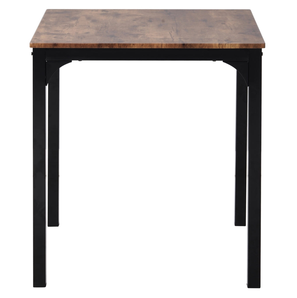 Set tavolo da pranzo con 2 sedie salvaspazio 70x70 cm in metallo marrone