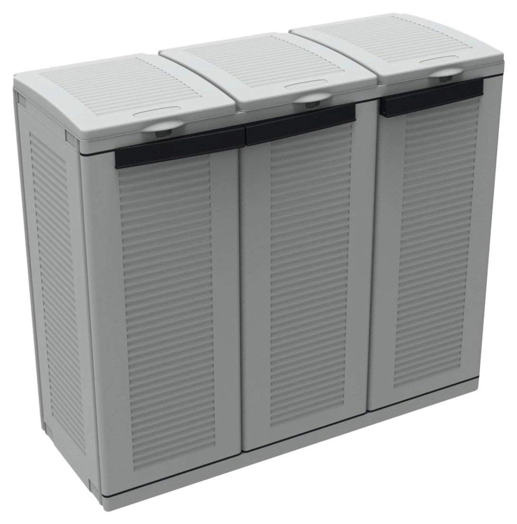 Pattumiera Ecoline3 a 3 Ante per Raccolta Differenziata 3 Sacchi da 110 Litri 102x39x89 cm Terry