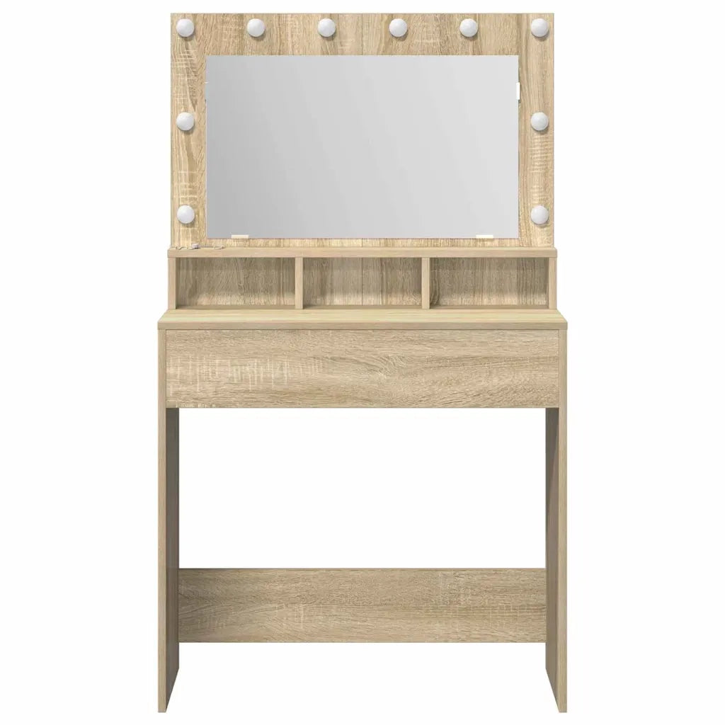 Tavolo da Trucco con specchio Rovere Sonoma 75,5 x 41 x 135 cm 865111