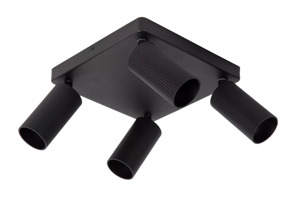 Plafoniera quadrata nera a tubi CLUBS Lucide 4xGU10 40W