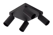 Plafoniera quadrata nera a tubi CLUBS Lucide 4xGU10 40W
