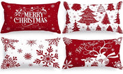 Set di cuscini in satin con chiusura a zip nascosta - 4 pezzi - 30x50 cm - decorativo - duraturo e comodo - per cuscini di Natale