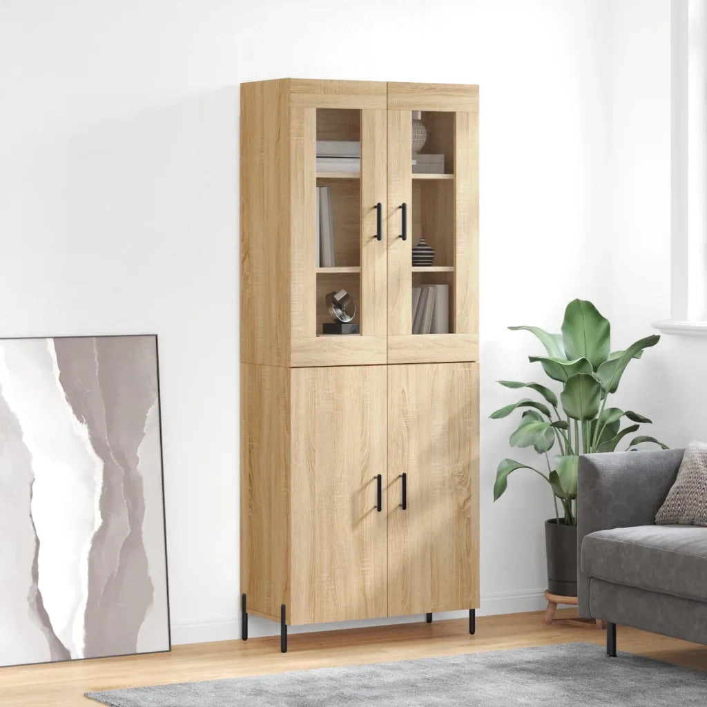 Credenza | Madia | Buffet da pranzo | Armadio da pranzo Rovere Sonoma 69,5x34x180 cm in Legno Multistrato