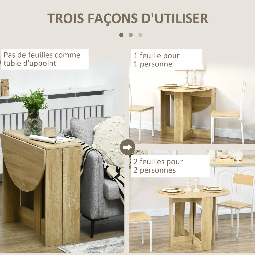Tavolo pieghevole ovale allungabile ¨C Xylo ¨C legno rovere 2 abattants