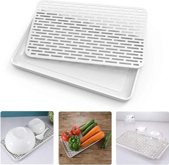 Afdruipmat multifunzionale con contenitore di raccolta per cucina e bagno