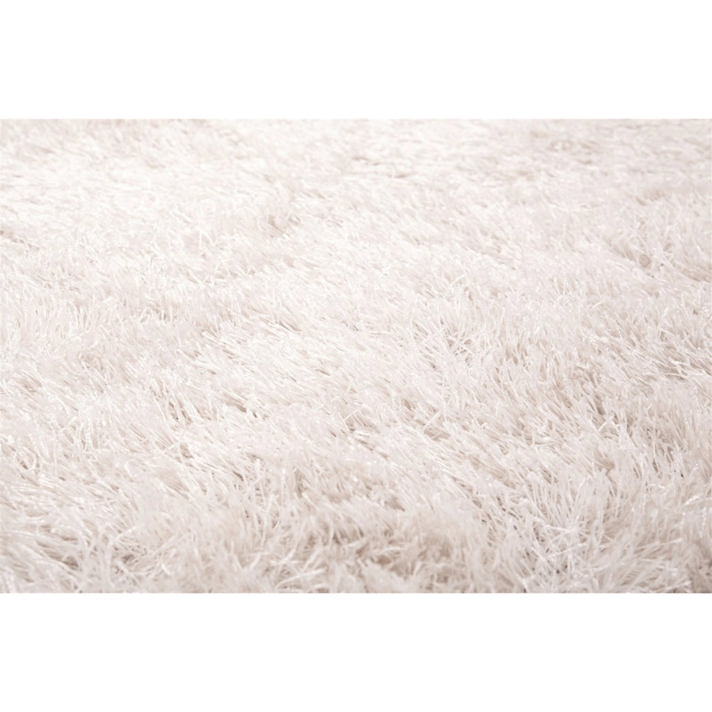 Tappeto rotondo Shaggy Crystal in rosa cipria