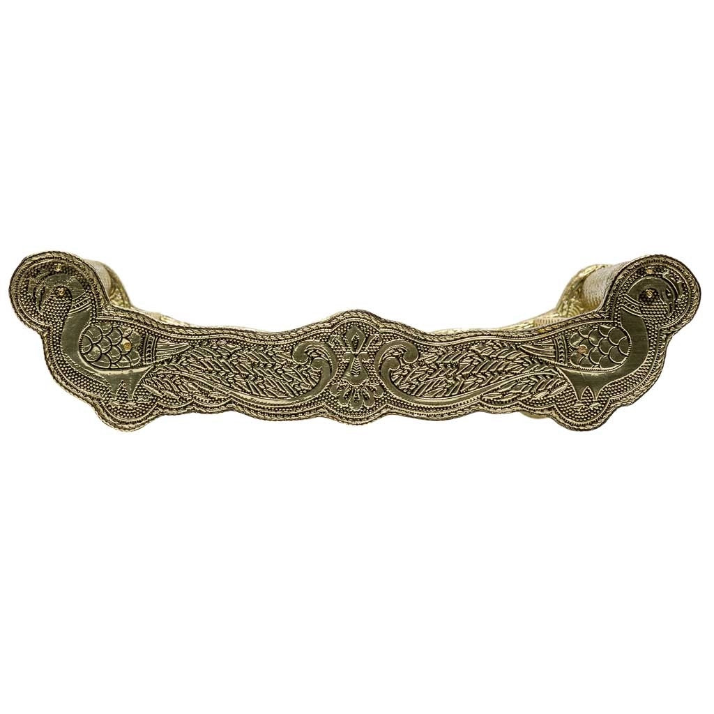 Vassoio in metallo goffrato dorato 25x13x6h