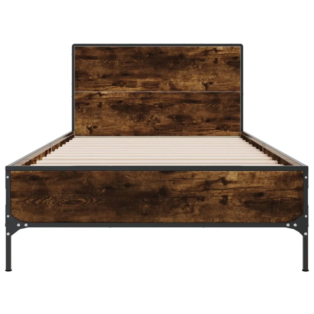 Giroletto Rovere Fumo 90x200 cm in Legno Multistrato e Metallo 845519