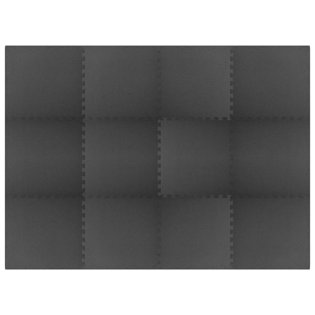 Tappetino per piscina 12 pz Nero 4,32 ㎡ Schiuma EVA 3433272