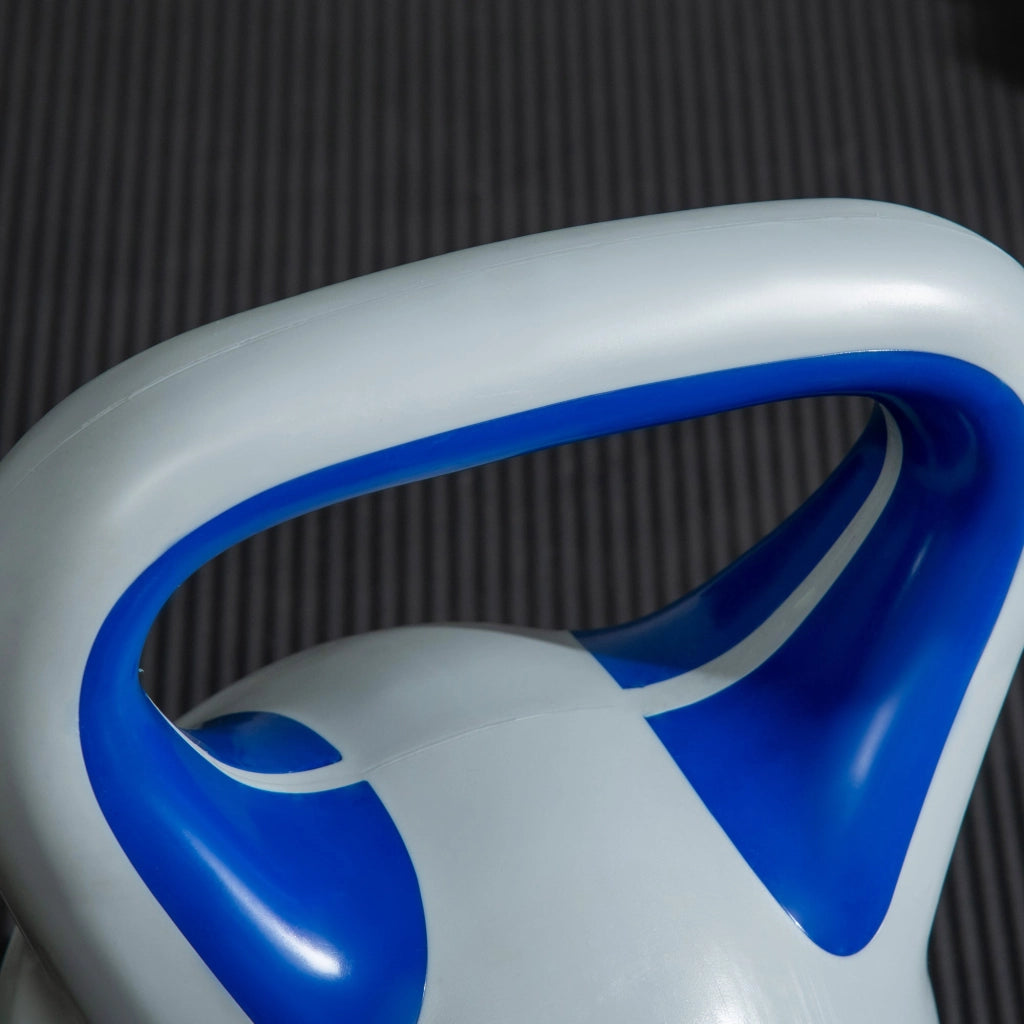 Kettlebell per Allenamento 12 Kg Base Piatta e Impugnatura per Stacchi in PU e Sabbia Blu