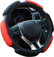Supporto regolabile per volante, panno morbido, forma universale, 15 pollici / 38 cm (nero e rosso)