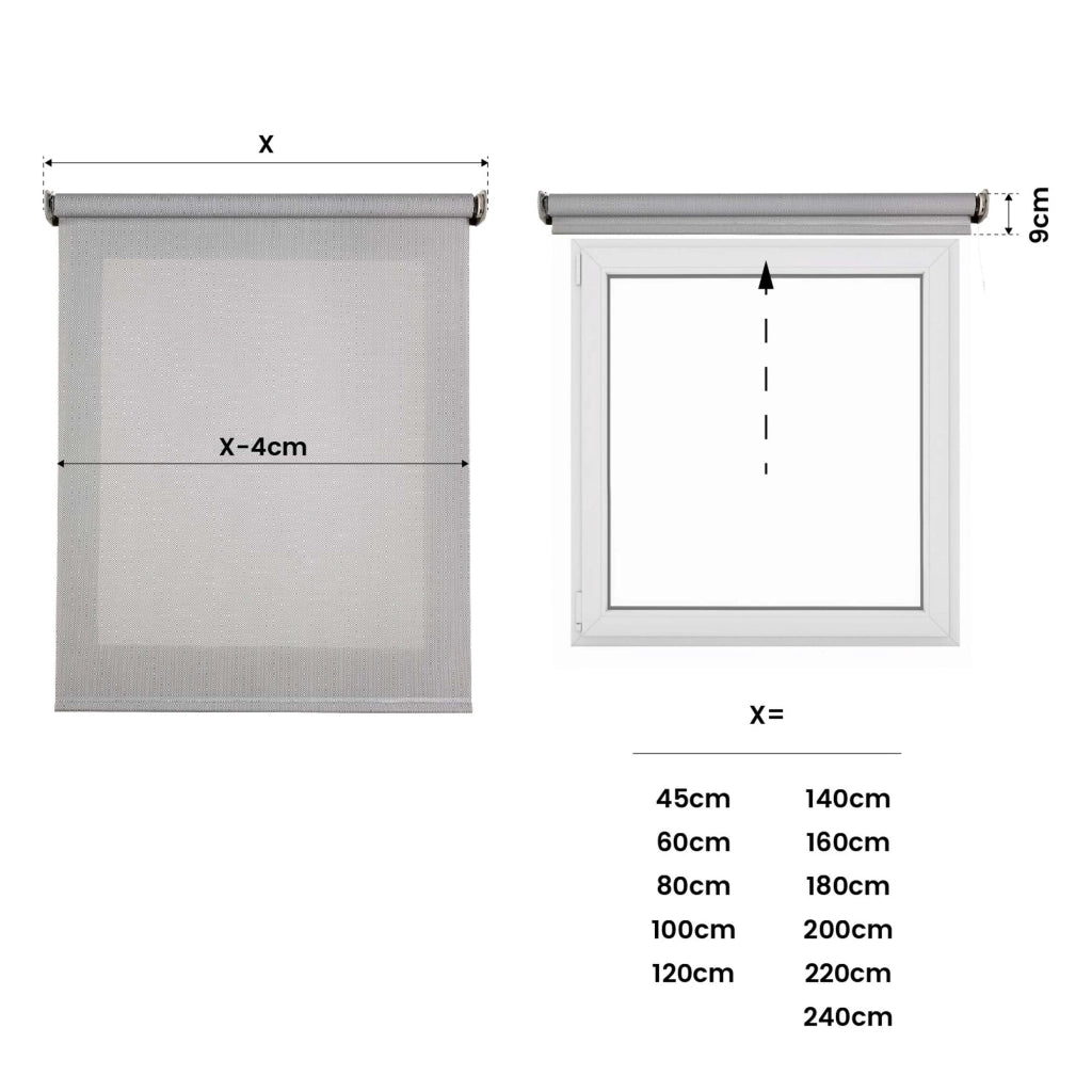 Tende a Rullo Motorizzate Screen Premium con finiture in alluminio Tessuto Tecnico con Motore e Telecomando  Grigia 180x250 cm